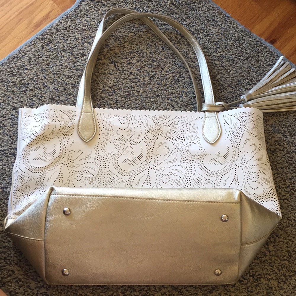White and Gold Tote